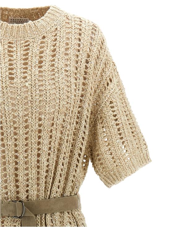 25SS 브루넬로 쿠치넬리 미디 원피스 MEA393A90CLY85 Beige - BRUNELLO CUCINELLI