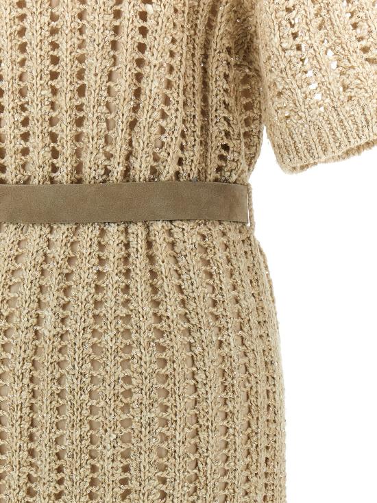 25SS 브루넬로 쿠치넬리 미디 원피스 MEA393A90CLY85 Beige - BRUNELLO CUCINELLI