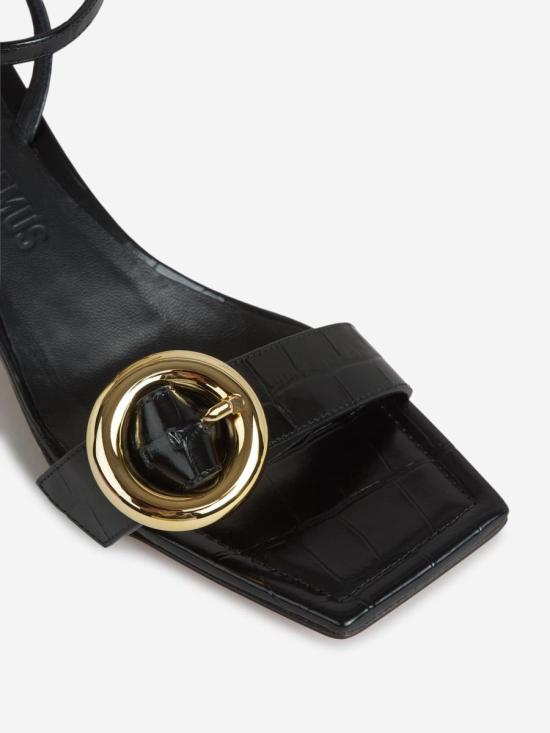 24FW 자크뮈스 샌들 24H243FO145 4301100 LAMBSKIN 100 CALFSKIN 100 CALFSKIN 990BLACK Black - JACQUEMUS