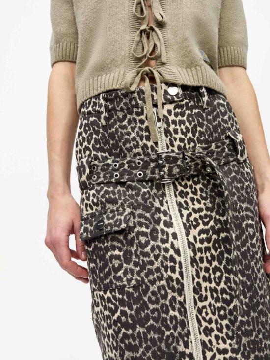 25SS 가니 의류 W0236Cotton tweed 943Leopard Multicolor - GANNI