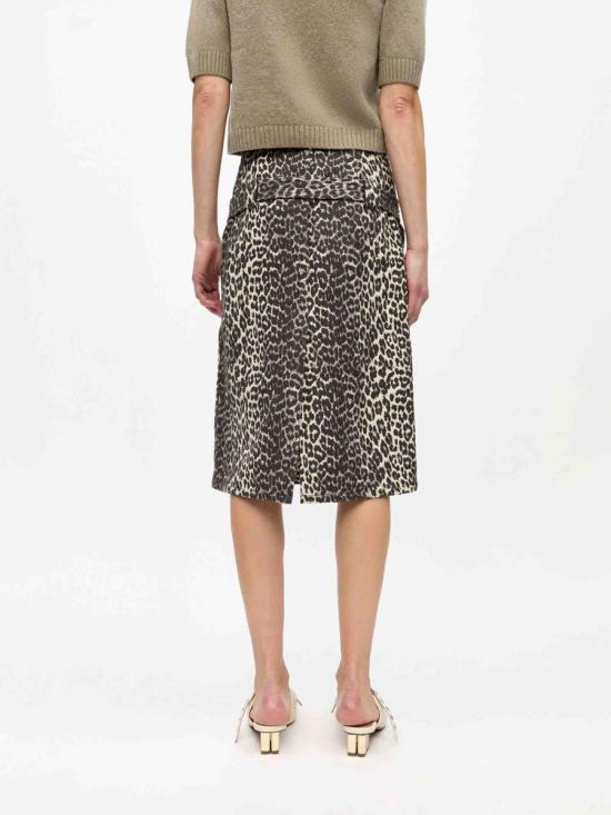 25SS 가니 의류 W0236Cotton tweed 943Leopard Multicolor - GANNI