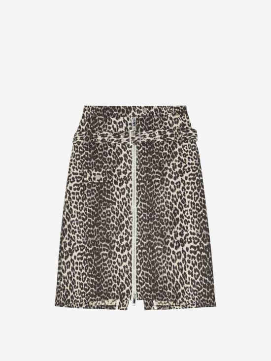 25SS 가니 의류 W0236Cotton tweed 943Leopard Multicolor