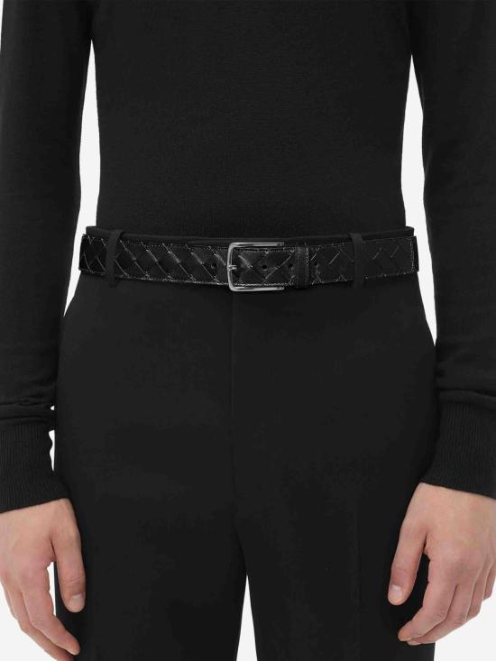 25SS 보테가베네타 가죽 벨트 609182V3IM1V3IM1 8984Black Nero Opaco - BOTTEGA VENETA