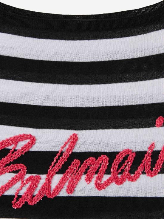 25SS 발망 스웨터 EF0KJ030KI43100 WE EJREJRNOIR BLACK WHITE - BALMAIN