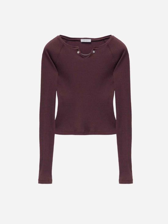 25SS 알렉산더 맥퀸 스웨터 815630QLAEEQLAEE 5006BURGUNDY Red