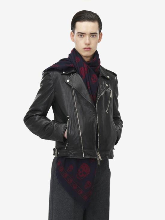 25SS 알렉산더 맥퀸 머플러/스카프 8078894943Q4943Q 4173NAVY BURGUNDY MIDNIGHT BLUE - ALEXANDER MCQUEEN