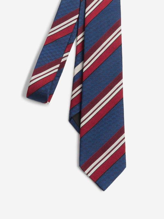 25SS 발렌티노 가라바니 액세서리 6Y2EV194RYGSETA JACQUARD REGIMENTAL VLOGO NEROQRQ NAVY BLUE - VALENTINO GARAVANI