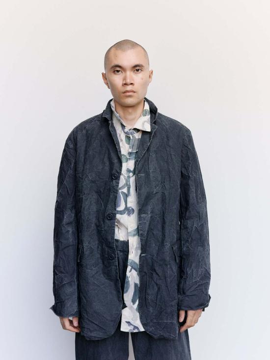  케이시 케이시 자켓 블랙 프린트 코튼 재킷 - CASEY CASEY