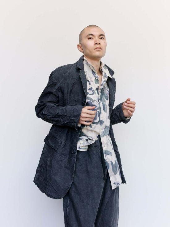  케이시 케이시 자켓 블랙 프린트 코튼 재킷