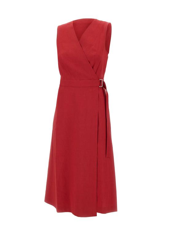 25SS 띠어리 미디 원피스 P0303606 N0F RED