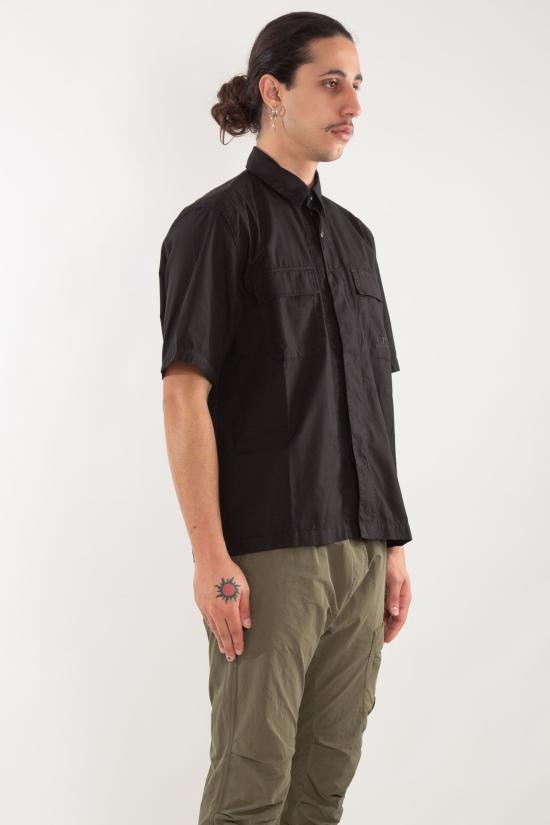 25SS 씨피 컴퍼니 반팔 셔츠 18CMSH245A005691G999 BLACK DOM - C.P. COMPANY