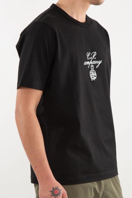 25SS 씨피 컴퍼니 반팔 티셔츠 18CMTS109A 110301W 999 BLACK DOM - C.P. COMPANY