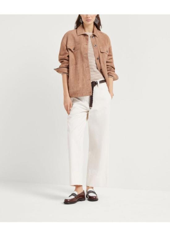 25SS 브루넬로 쿠치넬리 스트레이트 팬츠 ML145P8833 C9002 White - BRUNELLO CUCINELLI