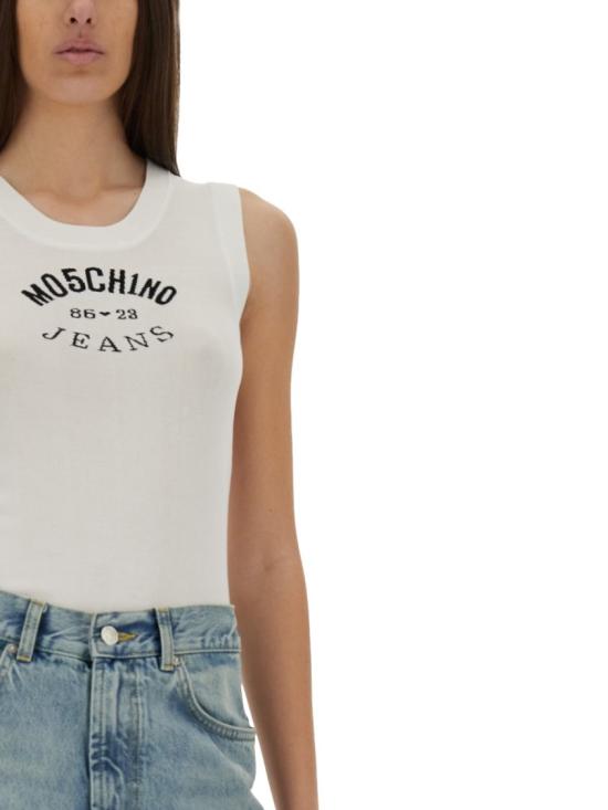  모스키노 탑 08883702 4002 White - MOSCHINO