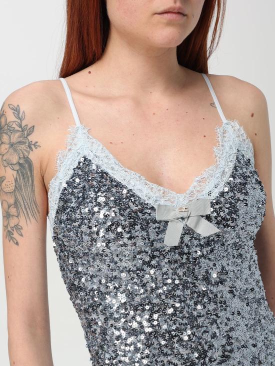 25FW 엘리자베타프랜치 롱 원피스 ABR49 A28 Gnawed Blue - ELISABETTA FRANCHI