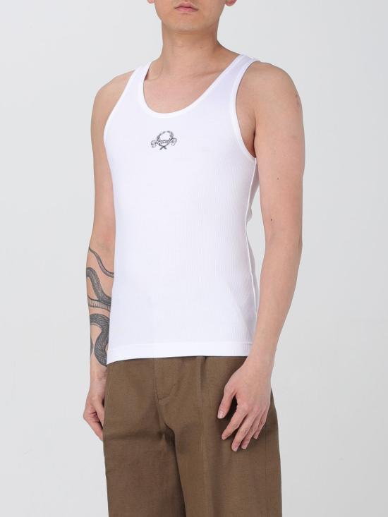 25SS 모스키노 민소매 티셔츠 89050245 1001 White - MOSCHINO