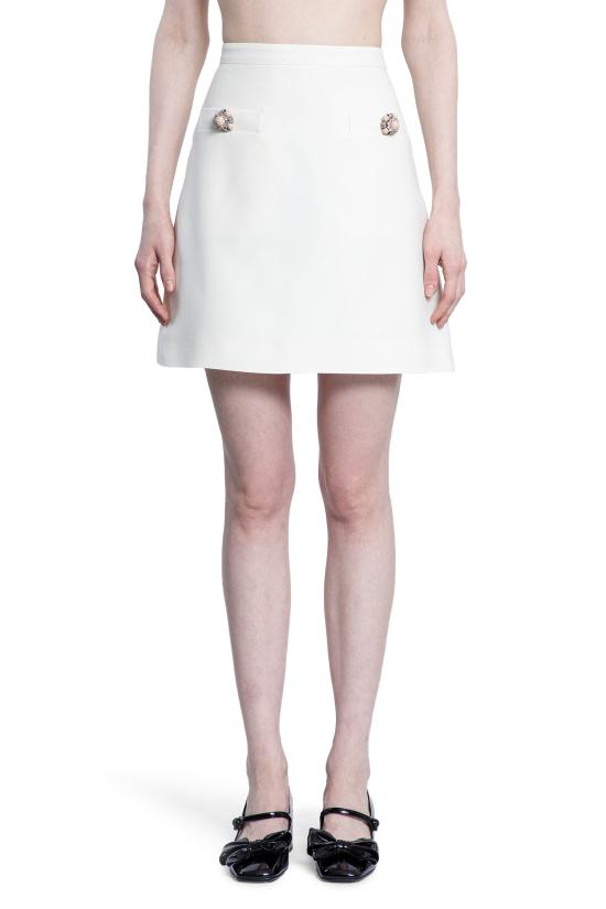  발렌티노 가라바니 숏 스커트 6B3RACH71CFA03 Off white - VALENTINO GARAVANI