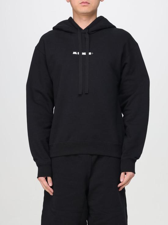 25FW 질샌더 로고 후드 티셔츠 J47GU0129J20039 001 Black