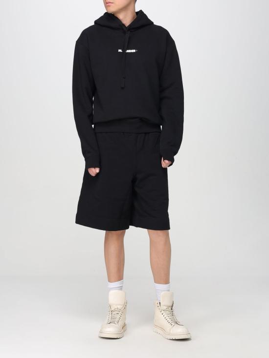 25FW 질샌더 로고 후드 티셔츠 J47GU0129J20039 001 Black - JIL SANDER