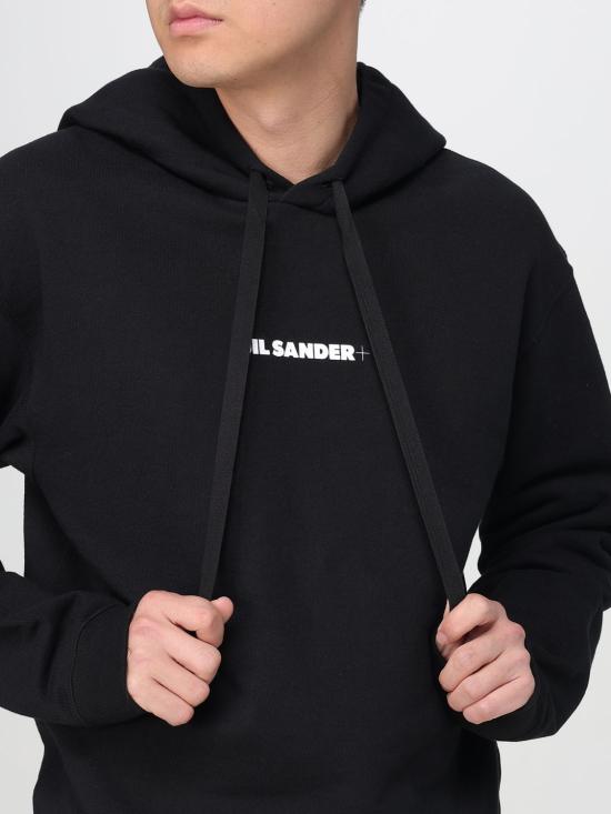 25FW 질샌더 로고 후드 티셔츠 J47GU0129J20039 001 Black - JIL SANDER