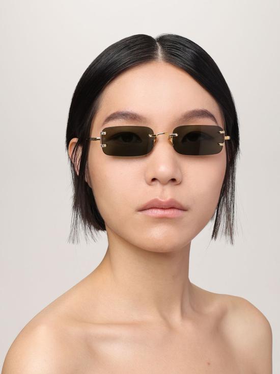 26SS 린다페로우 선글라스 LFL1131C9SUNC9 YELLOWGOLD WHITEGOLD GREEN Gold - LINDA FARROW