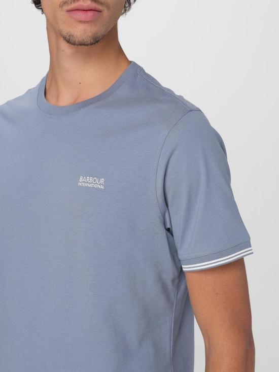 25FW 바버 반팔 티셔츠 MTS1296 BL45 Blue - BARBOUR