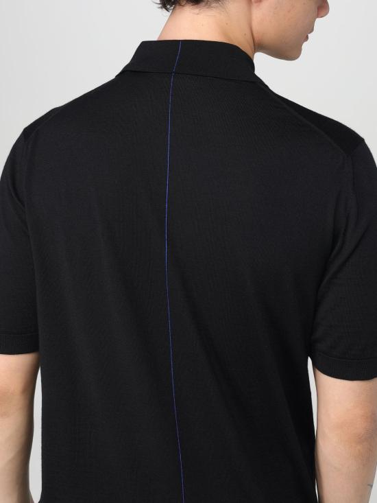 25FW 버버리 울 폴로 셔츠 8104873 Black - BURBERRY