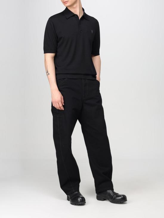 25FW 버버리 울 폴로 셔츠 8104873 Black - BURBERRY