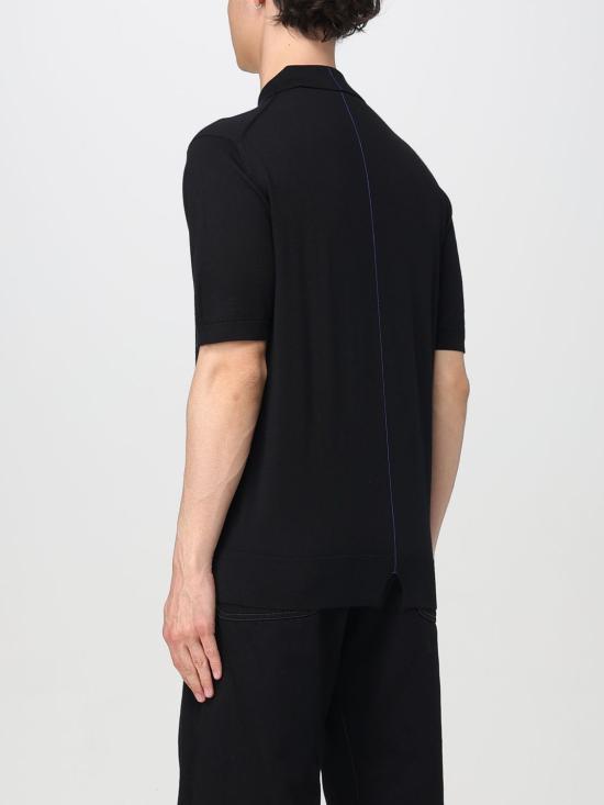 25FW 버버리 울 폴로 셔츠 8104873 Black - BURBERRY