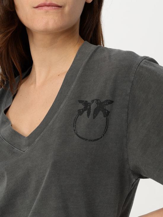 25FW 핑코 반팔 티셔츠 104606A2D0 I63 Grey 1 - PINKO