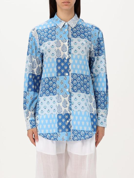 25FW 세인트바쓰 블라우스 BRIG00100380H COTTON RADICAL PATCH 3161 Gnawed Blue