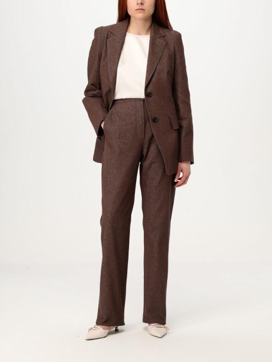 25FW 막스마라 스트레이트 팬츠 2511131013600 002 Brown - MAX MARA