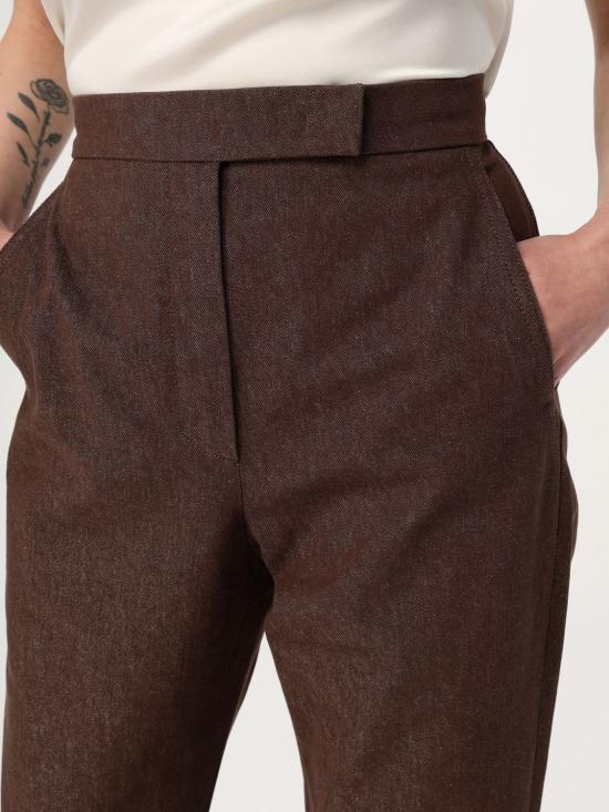 25FW 막스마라 스트레이트 팬츠 2511131013600 002 Brown - MAX MARA