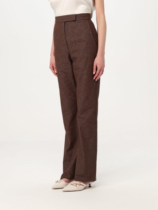 25FW 막스마라 스트레이트 팬츠 2511131013600 002 Brown - MAX MARA