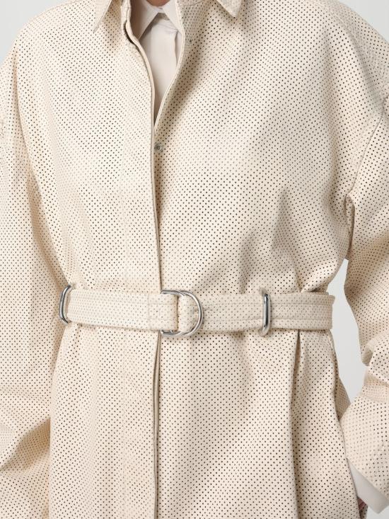 25FW 스포트막스 ANTIOPE 안티오페 롱 나파 레더 트렌치 코트 2512471013600 001 Butter - SPORTMAX