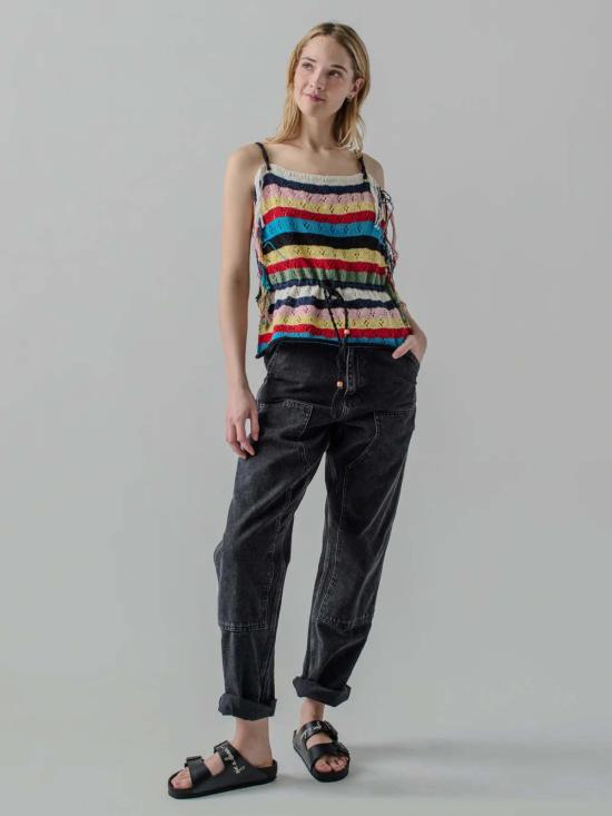  링구아 프랑카 민소매 티셔츠 마라티 탱크 스트라이프 멀티