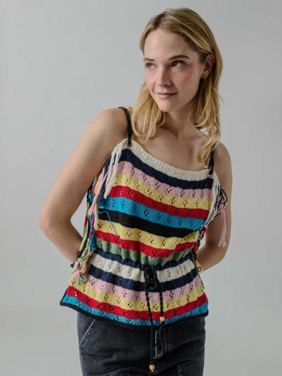  링구아 프랑카 민소매 티셔츠 마라티 탱크 스트라이프 멀티 - LINGUA FRANCA