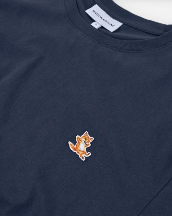 24FW 메종키츠네 칠랙스 폭스 패치 레귤러 티셔츠  LM00110KJ0008 P476 Ink blue - MAISON KITSUNE
