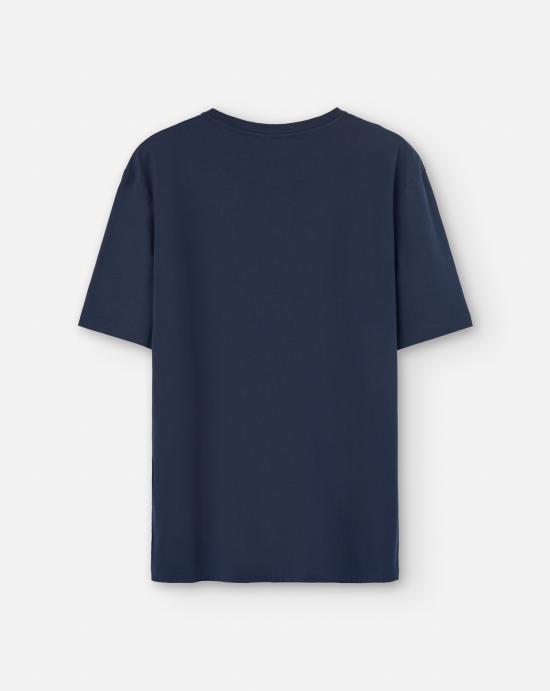 24FW 메종키츠네 칠랙스 폭스 패치 레귤러 티셔츠  LM00110KJ0008 P476 Ink blue - MAISON KITSUNE