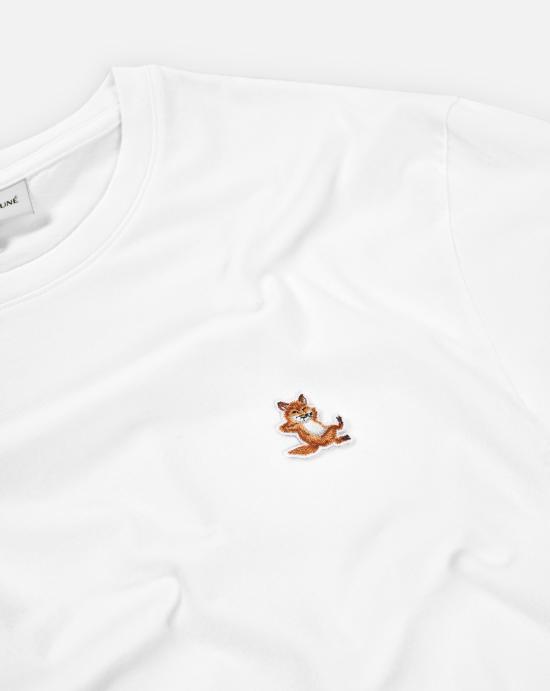 24FW 메종키츠네 칠랙스 폭스 패치 레귤러 티셔츠  LM00110KJ0008 P100 White - MAISON KITSUNE