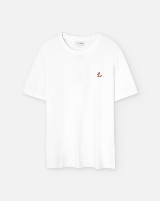 24FW 메종키츠네 칠랙스 폭스 패치 레귤러 티셔츠  LM00110KJ0008 P100 White