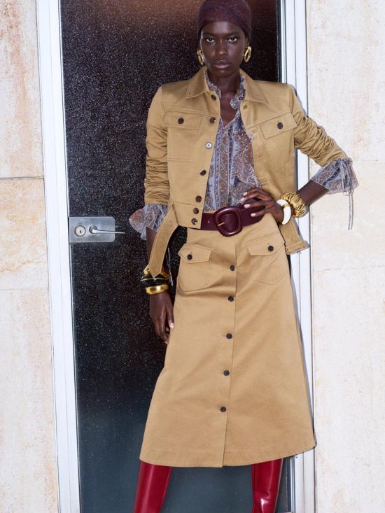 25SS 생로랑 자켓 818404Y04VY2100 BEIGE FONCE DOM - SAINT LAURENT