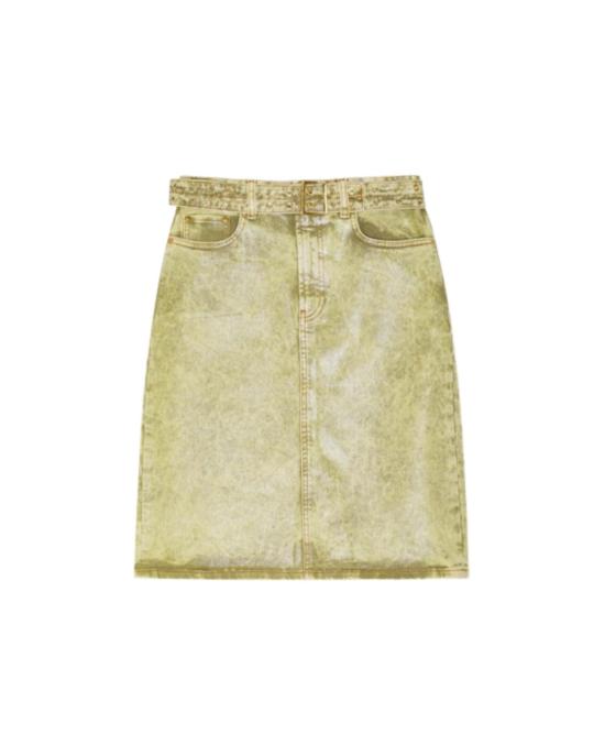  가니 데님 스커트 포일 오버다이드  골든 사이프러스