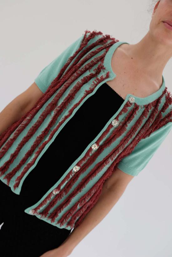  베클리나 반팔 티셔츠 Beklina Mona 셔츠 Menta/Umber - BEKLINA