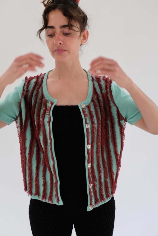  베클리나 반팔 티셔츠 Beklina Mona 셔츠 Menta/Umber - BEKLINA