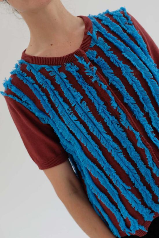  베클리나 반팔 티셔츠 Beklina Mona 셔츠 Umber/Parrot - BEKLINA