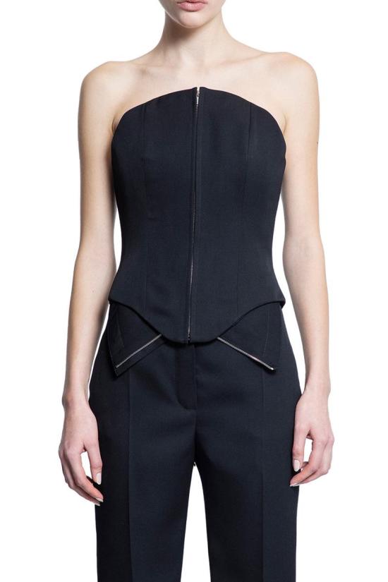 25SS 알렉산더 맥퀸 민소매 티셔츠 819107QJADA 1000 Black