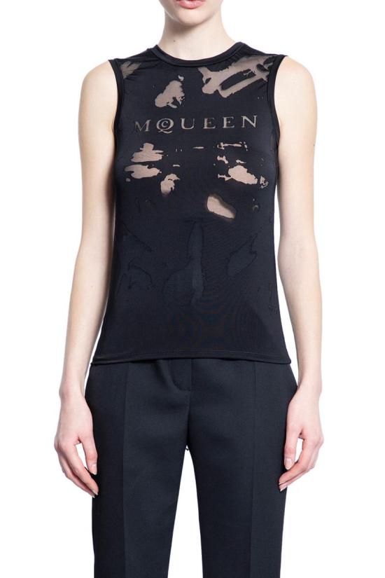 25SS 알렉산더 맥퀸 민소매 티셔츠 815574QCAL0 1000 Black