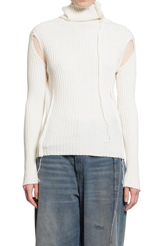 25SS MM6 메종마르지엘라 스웨터 S52HA0294M13087 101 WHITE