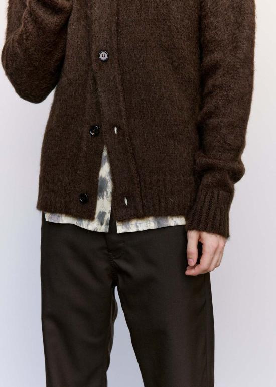  마르니 가디건 다크 브라운 모헤어 카디건 - MARNI